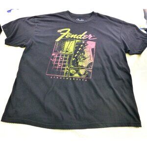 Fender Stratocaster Sunburst  Graphic T-Shirt 3XL Black Music Lovers Tee